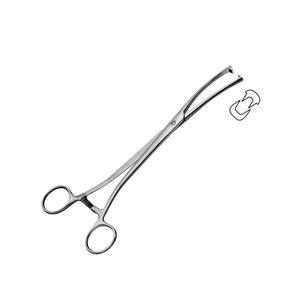 Tenáculo Museux, Pinzas Curvas con 2x2 Dientes # Instrumentos Ginecológicos Uterinos de Acero Inoxidable de 2-8 mm, 24 cm/9 1/2, Certificación CE - Product Image 1