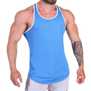 เสื้อกล้ามออกกำลังกายผู้ชาย ผ้าโพลีเอสเตอร์ผสมสแปนเด็กซ์ ระบายอากาศได้ดี แบบเรียบ ปรับแต่งได้ตามต้องการ เหมาะสำหรับเพาะกายและออกกำลังกายในยิม - Product Image 1