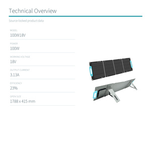 Panel Solar Plegable de 100W 18V para Autocaravanas, Camping y Estaciones de Energía Portátiles - Product Image 3