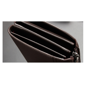 Genuine Leather Long <b>Wallet</b> Unisex Zipper Closure Multi-Card Position Minimalist Style Daily Use - Product Image 1