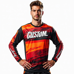 เสื้อแข่งรถมอเตอร์ไซค์ผู้ชาย แขนยาว ทรงพอดีตัว ระบายอากาศและกันลม ดีไซน์แบบซับลิเมชั่น สำหรับการแข่งรถมอเตอร์ไซค์และรถยนต์ - Product Image 6