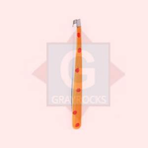 Pinzas de cejas injertadas de precisión profesional Pinzas de desplumado de Punta inclinada de acero inoxidable de alta calidad - Product Image 1