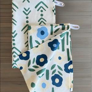 Serviette de cuisine gaufrée super absorbante tissée à imprimé personnalisé Serviette de cuisine douce et légère à séchage rapide - Product Image 5