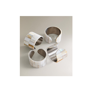 Rond de serviette incrusté d'os Meilleur porte-serviettes de table de décoration d'intérieur avec design multiple et thématique - Product Image 5