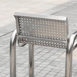 เก้าอี้พักคอยสำหรับคลินิก โรงพยาบาล สนามบิน มีพนักพิง ทำจากโลหะสแตนเลส เหมาะสำหรับป้ายรถเมล์ รถไฟฟ้าใต้ดิน และรถไฟใต้ดิน - Product Image 4