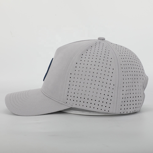 Casquettes personnalisées de haute qualité à 5 panneaux avec découpe laser, perforées, casquette de performance sportive, casquette de baseball résistante à l'eau pour hommes - Product Image 3