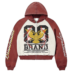 Sudadera con Capucha Personalizada con Estampado y Bordado, Estilo Urbano Y2K, Corte Holgado, Tejido Grueso Lavado, Moda Urbana - Product Image 1