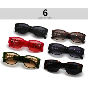 แว่นกันแดดทรงรีแฟชั่นย้อนยุค เลนส์สีสันสดใส สำหรับผู้ชาย รับทำโลโก้ กรอบทรงแปลกตา ป้องกันรังสียูวี 400 ป้องกันแสงสะท้อน เหมาะสำหรับขับรถ ใช้ได้ทั้งผู้ชายและผู้หญิง ขายส่ง - Product Image 3