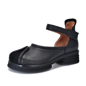 Mocassins en cuir à plateforme pour femmes, semelle épaisse, faciles à enfiler, chaussures tendance pour le bureau et le quotidien - Product Image 4