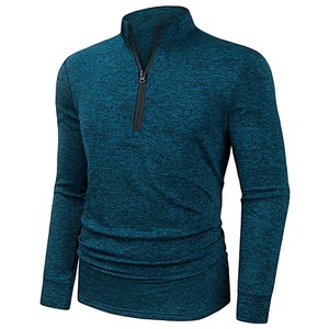 Jersey de manga larga con cremallera de cuarto catiónico para hombre, Camiseta deportiva elástica suave para correr para hombre, envío DDP - Product Image 6