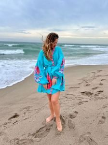 2025 nouveau été femmes meilleure robe vacances meilleure broderie ukrainienne longue plage Maxi soirée robe de soirée manches longues naturel - Product Image 5