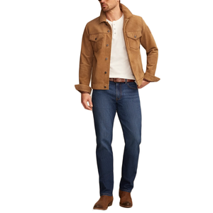 แจ็กเก็ตกันลมปรับได้หลายกระเป๋าสำหรับผู้ชาย, เสื้อสเวตเตอร์หนังกลับลำลองทรงวินเทจสำหรับฤดูหนาว - Product Image 1