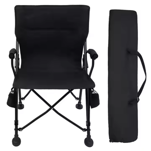 Silla plegable portátil para acampar con mesa auxiliar y dosel, mecedora ligera para exteriores para deportes y playa - Product Image 1