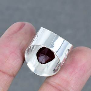 Nouvelle arrivée à la main solide 925 argent plaqué laiton réglage bague pour femme grenat rouge Hydro Quartz pour la fête de mariage - Product Image 4