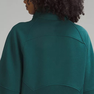 Pull-over personnalisé en molleton de coton à demi-fermeture éclair en polyester de coton pour femmes sweats-shirts d'hiver en polaire à demi-fermeture éclair pour femmes - Product Image 5