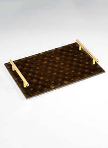 Hotel Home Restaurant Table Top Food Serving Use Bandeja de plato con asa Etiqueta impresa Nueva bandeja de servicio para Navidad - Product Image 5