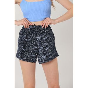 TOPSHOW Women's Viscose Batik Print Wholesale Shorts - Stylish Navy Blue Summer Casual Wear for Adults - Product Image 2