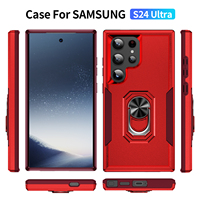 Nouveaux accessoires mobiles, coque de téléphone robuste en TPU+PC avec support rotatif à 360 degrés et magnétique pour S24 Ultra