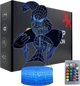 Lámpara Led Spiderman <span class=keywords><strong>para</strong></span> Decoración, Luz Nocturna <span class=keywords><strong>de</strong></span> Superhéroe, Luz Nocturna 3D <span class=keywords><strong>para</strong></span> Niños, Bonitos Dormitorios Portátiles, Salas <span class=keywords><strong>de</strong></span> Estar, Luz Nocturna - Product Image 3