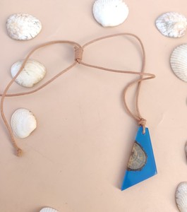 Vjoshijewels Indian Handcrafted Wood Resin Pendant <b>Necklace</b> Unique Resin Inlay Design for Unisex <b>Boho</b> Rustic Minimalist Styles - Product Image 6