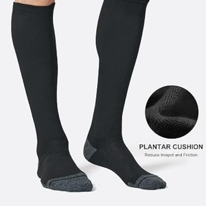 Knee High Customizable Sports <b>Socks</b> 100% Cotton Breathable Solid <b>Black</b> for Soccer Baseball Rugby Summer Use Unisex Adults Youth - Product Image 2