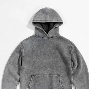 Contrast Stitch Acid Wash Men Hoodies With Unique <b>Detailing</b> And Rugged Vintage Look For men's hoodies - Product Image 2
