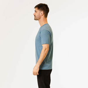 Camisetas Clásicas de Color Azul Liso, 100% Algodón, Cuello Redondo, Camisetas Casuales de Verano para Hombre, Corte Regular, Básicas de Manga Corta - Product Image 5