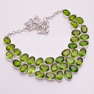 925 <b>Silver</b> <b>Necklace</b>, Natural Multi Color Stone Quartz Gemstone Jewelry, Stock Jewelry - Product Image 5