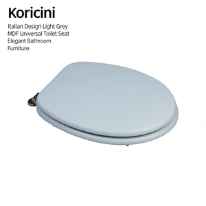 Koricini Design italien, siège de toilette universel en MDF gris clair, meubles de salle de bain élégants - Product Image 3