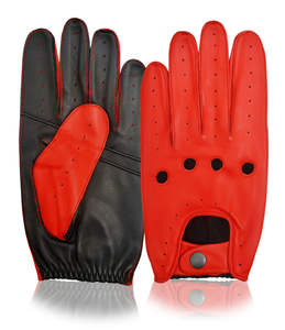 Gants de conduite en cuir noir de chèvre pour hommes, robe de chauffeur vintage classique, mitaines en cuir vintage à la mode - Product Image 3