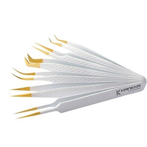 Kit de herramientas de belleza de 6 piezas de Golden Point, pinzas de pestañas doradas personalizables de acero inoxidable, pinzas para cejas, extensión de pestañas - Product Image 3