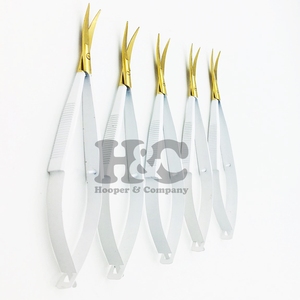 Ciseaux de printemps professionnels broderie meilleures offres ciseaux incurvé noir cuticule Micro ciseaux sourcils coupe vison Logo sourcils - Product Image 3