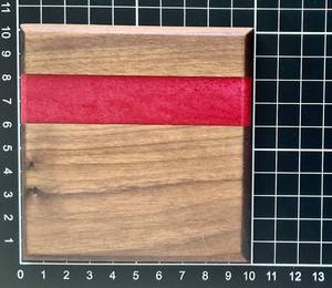 Juego de 5 posavasos de nogal elegantes de forma cuadrada con resina multicolor, perfectos para el hogar, Hotel, uso de mesa, accesorio, decoración de comedor - Product Image 2