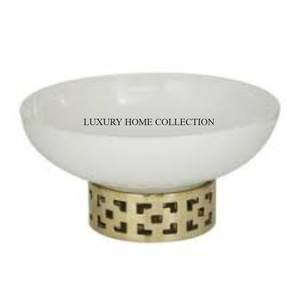 Bols en marbre tendance de haute qualité avec des motifs élégants Base en métal doré Modèles uniques pour la décoration de bureau à domicile moderne ou la fête - Product Image 2