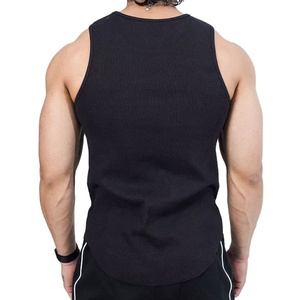 Customized Activewear Gym Training <b>Compression</b> Slim Fit Breathable Fabric Polyester Spandex Stretchable Sports Tank Top <b>Men's</b> - Product Image 3