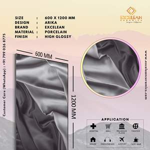 Direct Import Indian Modern Reception Wall Hotel Airport 60x120 60x60 80x160 Porcelain Ceramic Floor Tiles Grey <b>Curtain</b> Shade - Product Image 3