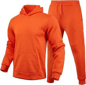 Conjunto Deportivo de 2 Piezas de Felpa Ecológica para Hombre, Talla Grande, Invierno, Sudadera con Capucha y Pantalones Deportivos, Color Personalizado, Chándal - Product Image 1