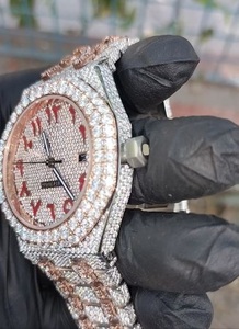 Reloj de lujo Hip Hop para hombre con diamantes de moissanita brillantes Banda de acero inoxidable antigua de moda Estilo de negocios - Product Image 3