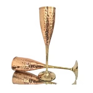 Elegant Handcrafted Polished Pure <b>Copper</b> <b>Wine</b> Goblet Classic Cocktail <b>Glass</b> Eco-Friendly Leak Proof Durable Drinkware Bar - Product Image 2
