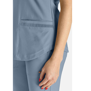 Uniformes hospitaliers à col en V ensembles de gommages avec logo personnalisé OEM uniformes uniformes médicaux pour femmes infirmières et infirmiers - Product Image 4