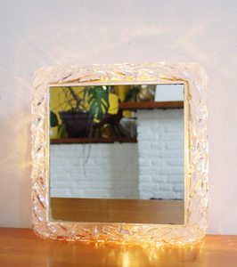 Lámpara de espejo vintage de cristal-Wila Leuchten. Hollywood Regency estilo espejo Floral pared colgante decoración de pared - Product Image 3