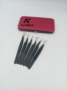 Pince à épiler pour volume de cils en acier inoxydable durable, best-seller, testée à la main, couleur noir mat, pour l'application d'extensions de cils - Product Image 3