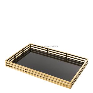 Plateau de service gris rustique à deux niveaux avec finition en métal et poignée robuste, idéal pour exposer des friandises et des objets décoratifs - Product Image 3