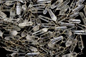 Quartz clair naturel cristal Double Point pendule fil Wrap pendentifs pierre précieuse guérison cristal baguette collier bijoux faits à la main - Product Image 2