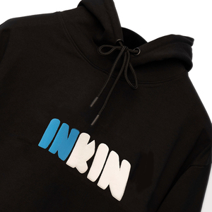 Venta al por mayor de algodón francés Terry en blanco de gran tamaño Puff impresión Sudadera con capucha Unisex sin cuerda personalizado Raw Hem Pullover sudaderas con capucha hombres - Product Image 3