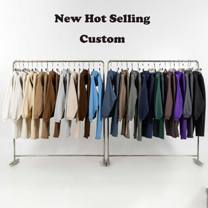 Ensemble de survêtement en molleton à capuche et pantalon de survêtement de haute qualité, couleur unie, 2 pièces, nouveau logo personnalisé imprimé, survêtement d'hiver, survêtement - Product Image 3