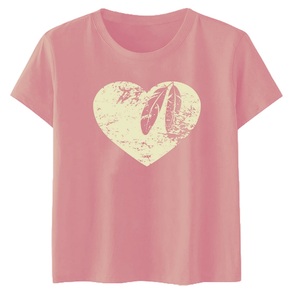 Wholesale Women's Teenagers 100% Cotton Solid Jersey Lightweight Soft Crew Neck Casual Printed Blank Eco-Friendly Breathable - Product Image 3