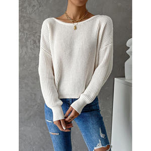 Suéter Holgado de Lana Merino con Trenzas Abiertas para Mujer, Estilo Casual para Otoño e Invierno - Product Image 3