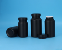 Flacon à pilules en PET noir mat de 100 ml avec logo personnalisé, capacité de 90 capsules, conteneur de qualité pharmaceutique