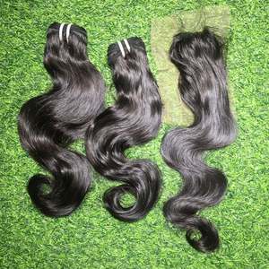 Paquets de cheveux humains vierges non transformés, tissage de cheveux alignés avec cuticule vierge péruvienne avec fermeture à lacet 100, livraison directe, javel - Product Image 5